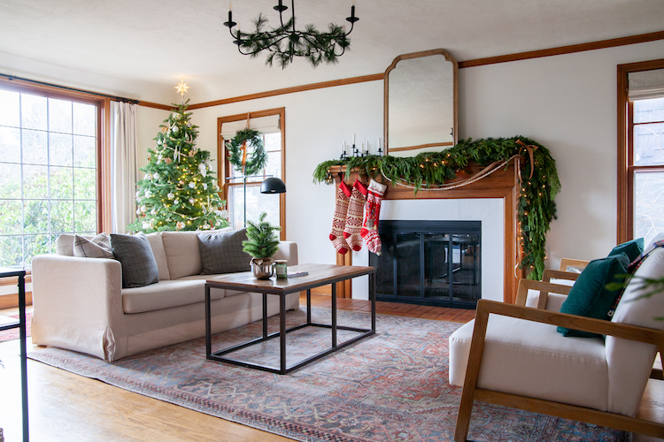 Fresh Faux Greenery and Classic Christmas Decor