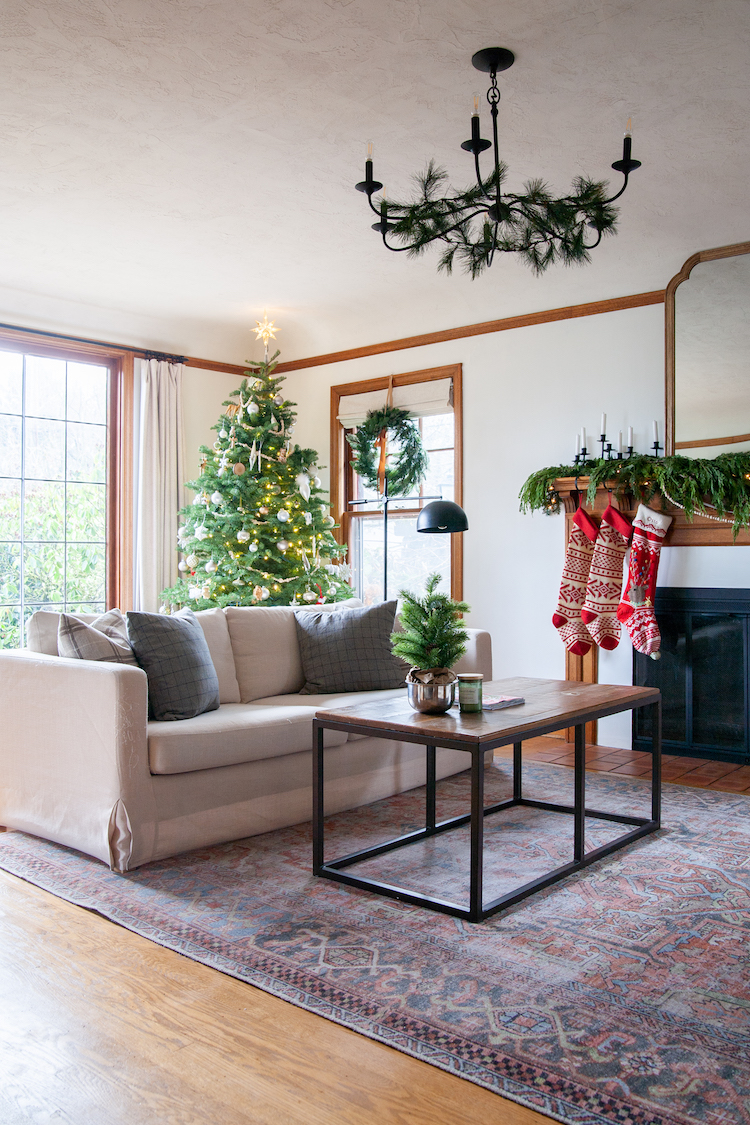 Fresh Faux Greenery and Classic Christmas Decor