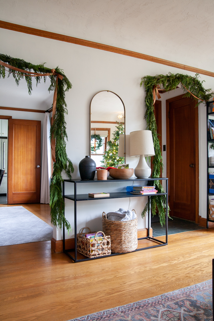 Fresh Faux Greenery and Classic Christmas Decor