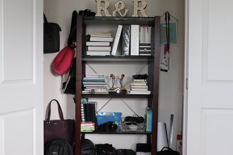 Bookshelf Closet Makeover